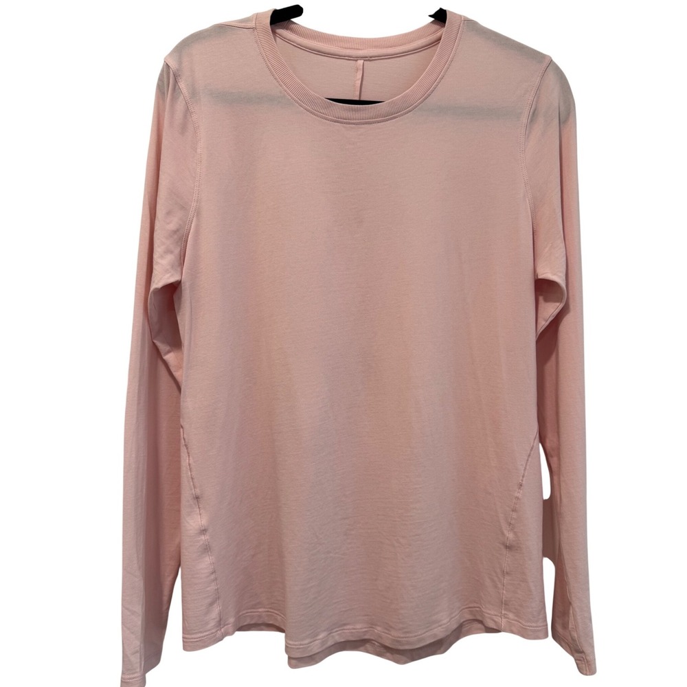 Lululemon‎ Ever Ready Long Sleeve Shirt Pink Crew Neck Women Size 10/12